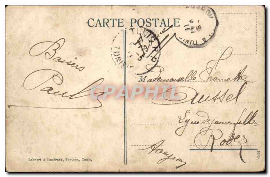 Tunisie CPA Tunis Vue generale (femmes) — Verso