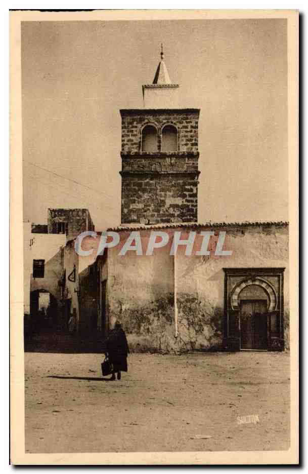 Tunisie CPA Bizerte Place de France La mosquee