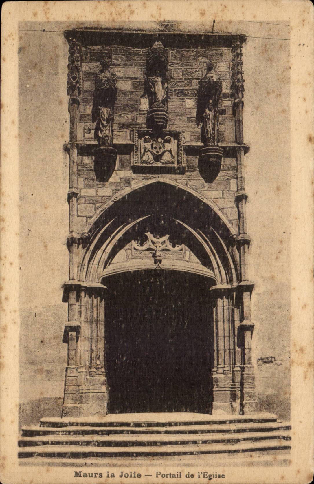 CPA Maurs la jolie Portail de l'eglise