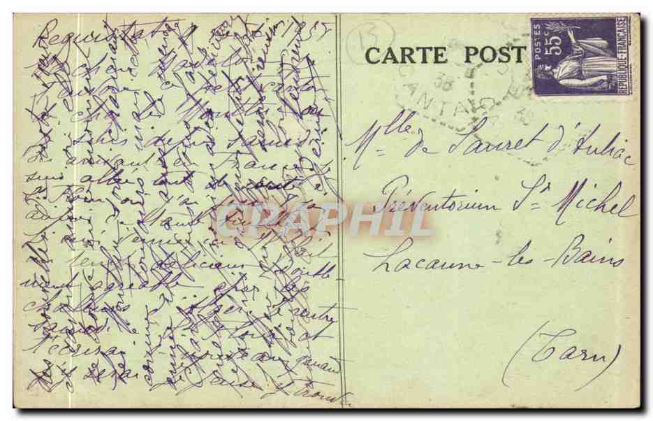 CPA Chaudesaigues Jonction des routes de Garabit et de Saint Flour — Rückseite