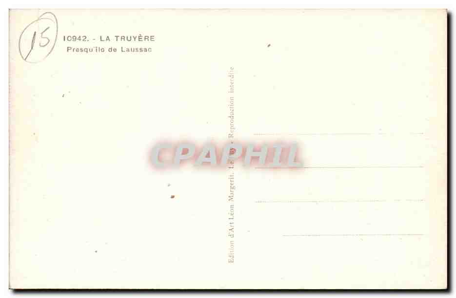Cantal CPA la Truyere Presqu'ile de Laussac — Verso