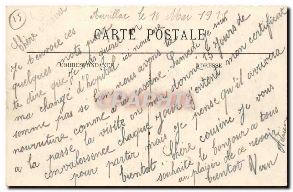 Aurillac CPA Le Pont Bourbon et la place du Gravier (animee) — Rückseite