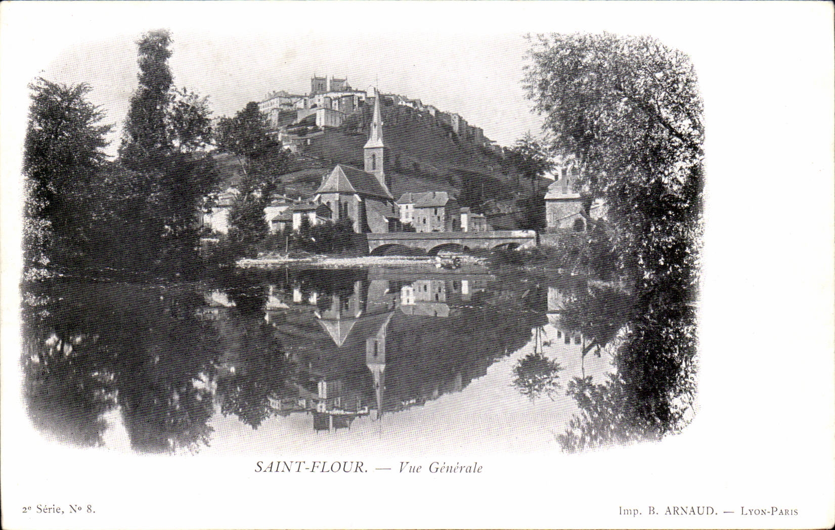 CPA Auvergne Saint Flour Vue generale (au dos publicite Roquefort Fromage)