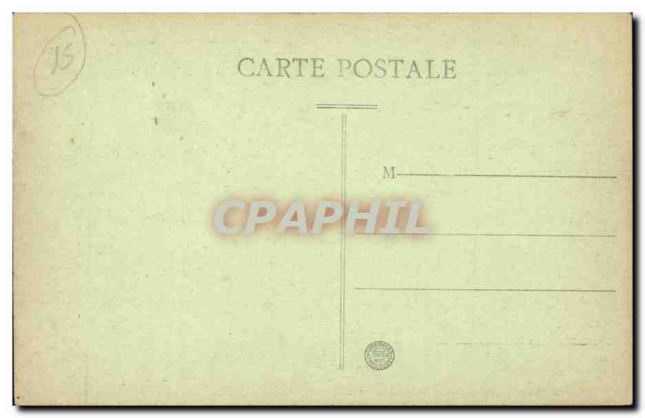 Auvergne CPA CAntal Eglise et chateaau de Ternes pres St Flour — Verso