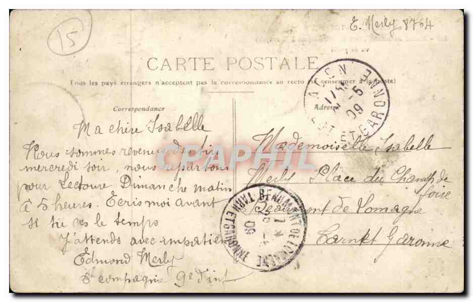 Auvergne Cantal CPA Viaduc de garabit (ligne de Neussargues a Marvejols) — Rückseite