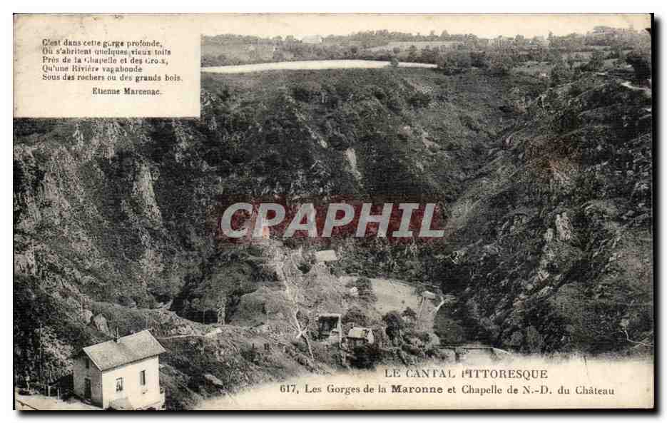 Auvergne Cantal CPA Les gorges de la maronne et chapelle ND du chateau