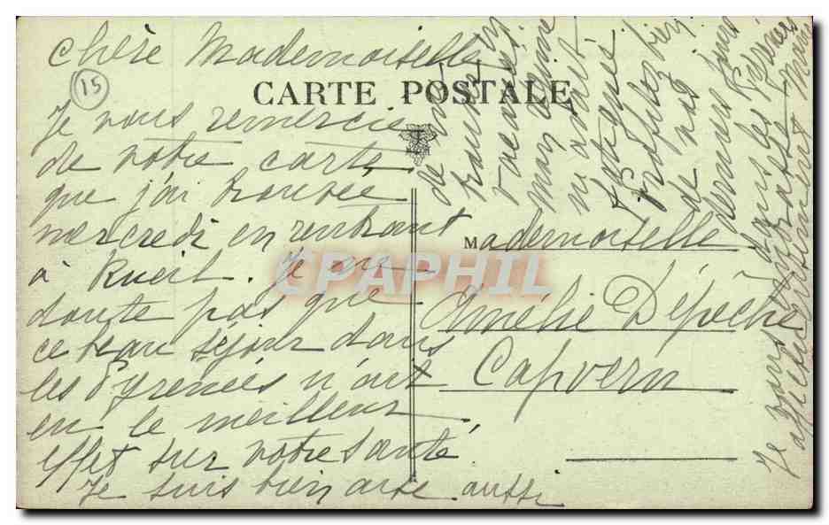 Auvergne Cantal CPA Saignes Vue de la chapelle (prise de la route de Thiezac) — Verso