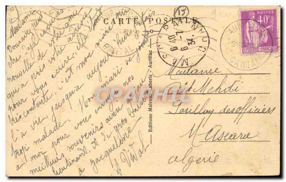 Auvergne Cantal CPA Le Lioran La vallee — Rückseite