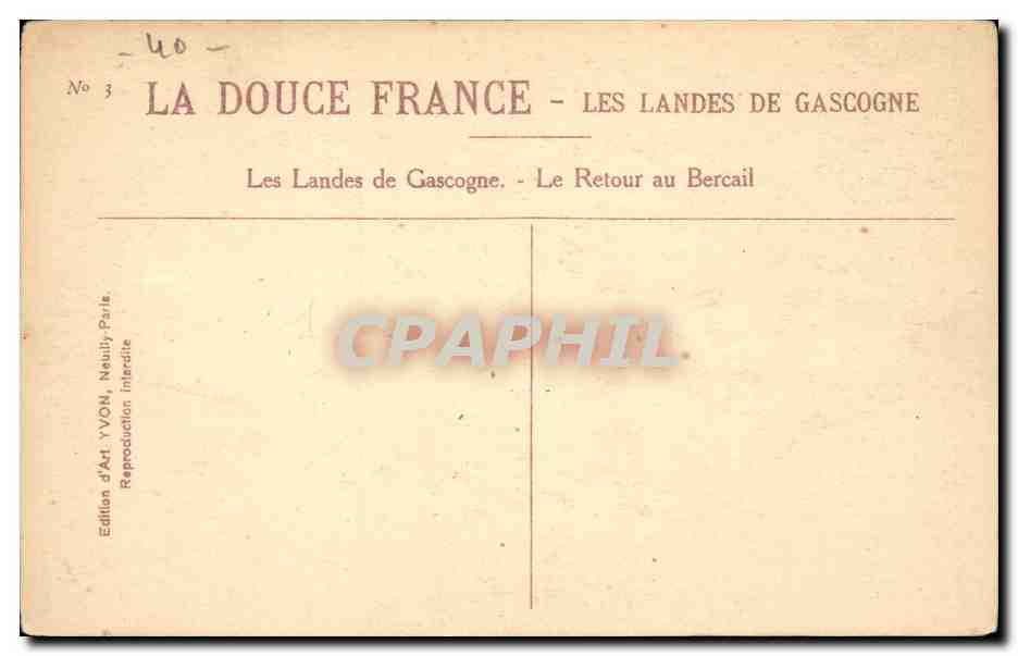 Les Landes CPA Le retour au bercail — Rückseite