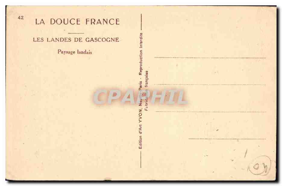 Les Landes CPA Paysage landais — Rückseite
