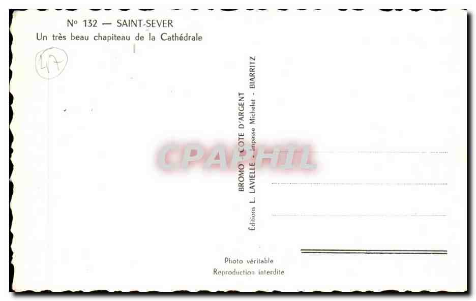 Saint Sever CPM Un tres beau chapiteau de la cathedrale — Rückseite