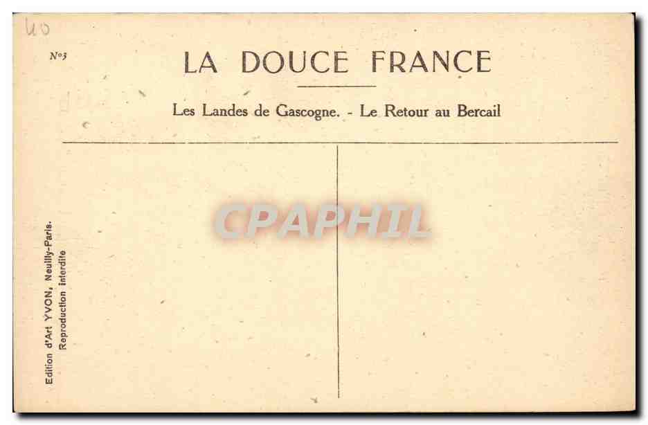 Les Landes de GAscogne CPA Le retour au bercail — Rückseite