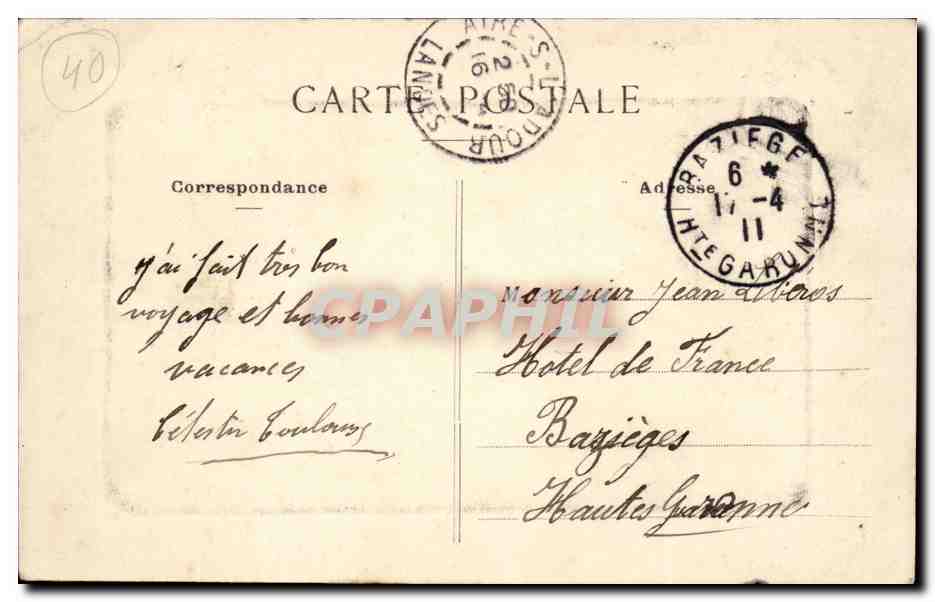 Aire sur Adour CPA Vue generale Ville et eveche — Rückseite