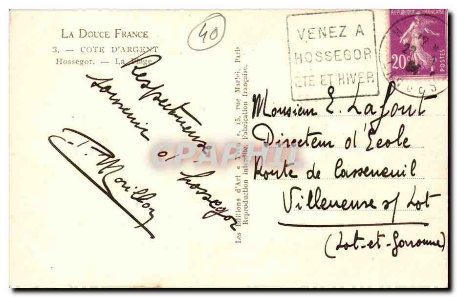 Hossegor CPM La plage — Rückseite