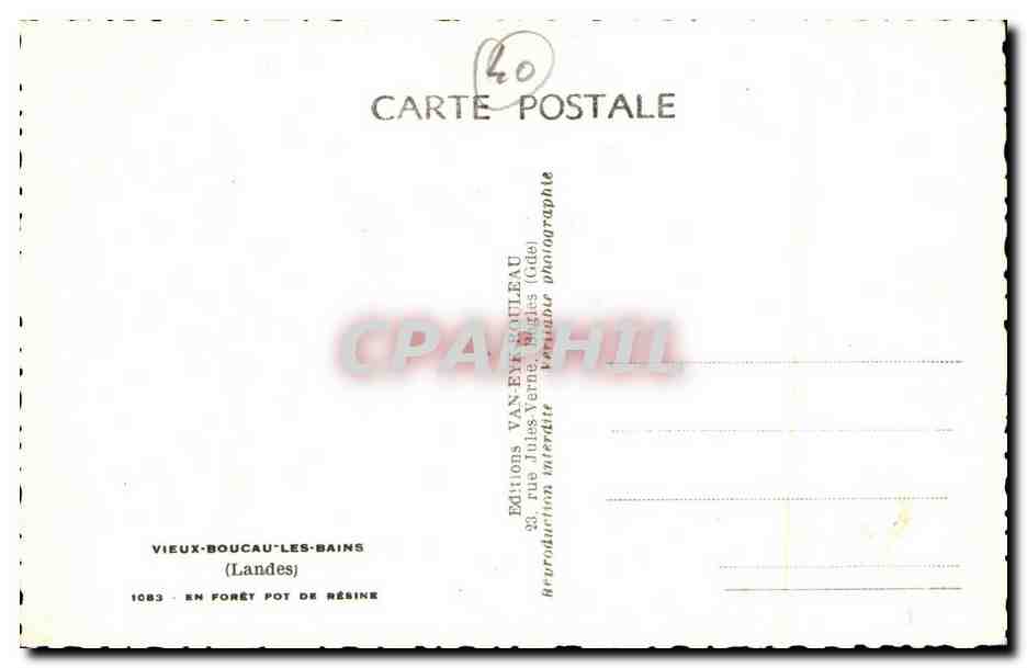 Landes CPM Vieux Boucau les Bains En foret pot de resine — Rückseite