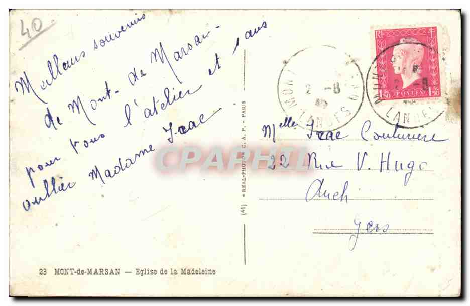 Mont de Marsan CPM Eglise de la Madeleine — Rückseite