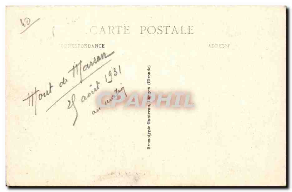 CPA La course landaise Un ecart de Giovanni (taureau toro) Mont de marsan — Rückseite