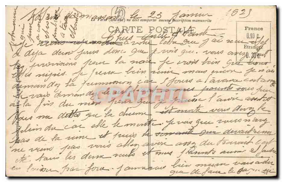 Mont de Marsan CPA La Poste la Landaise et la Caisse d'Epargne — Rückseite