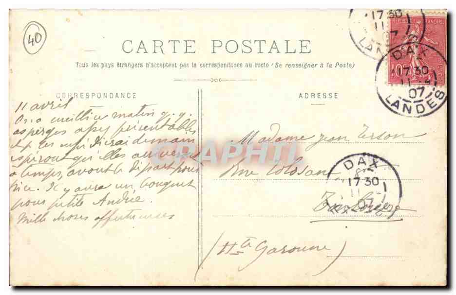 Landes CPA Resiniers (metier) — Rückseite