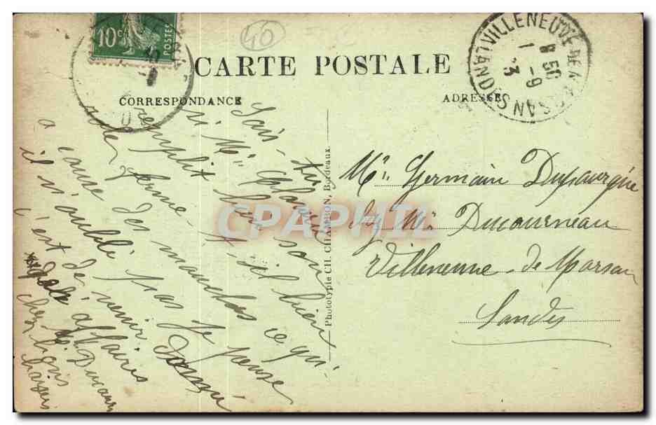 Les Baigneurs — Établissement Thermal de Préchacq-les-Bains (Landes) — Photothèque H. Chapon, Bordeaux — Rückseite
