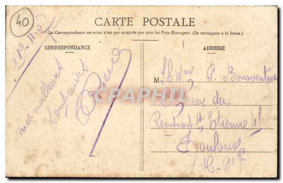 Une noce dans les Landes CPA Le maitre de maison introduisant les epoux — Verso