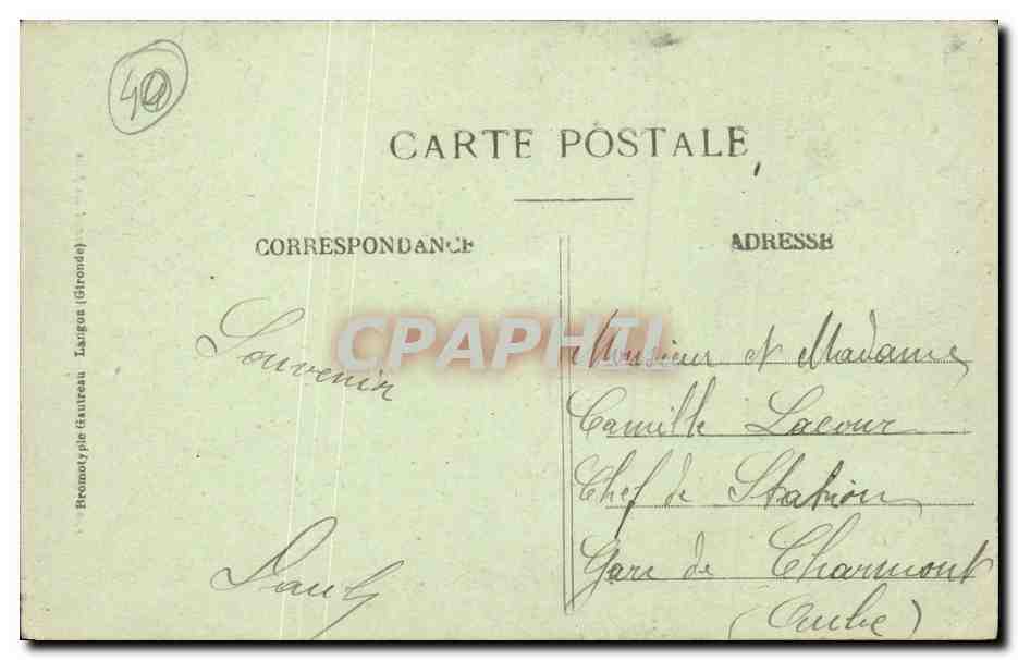 Dans les Landes CPA Resiniers gemmant les pins — Rückseite