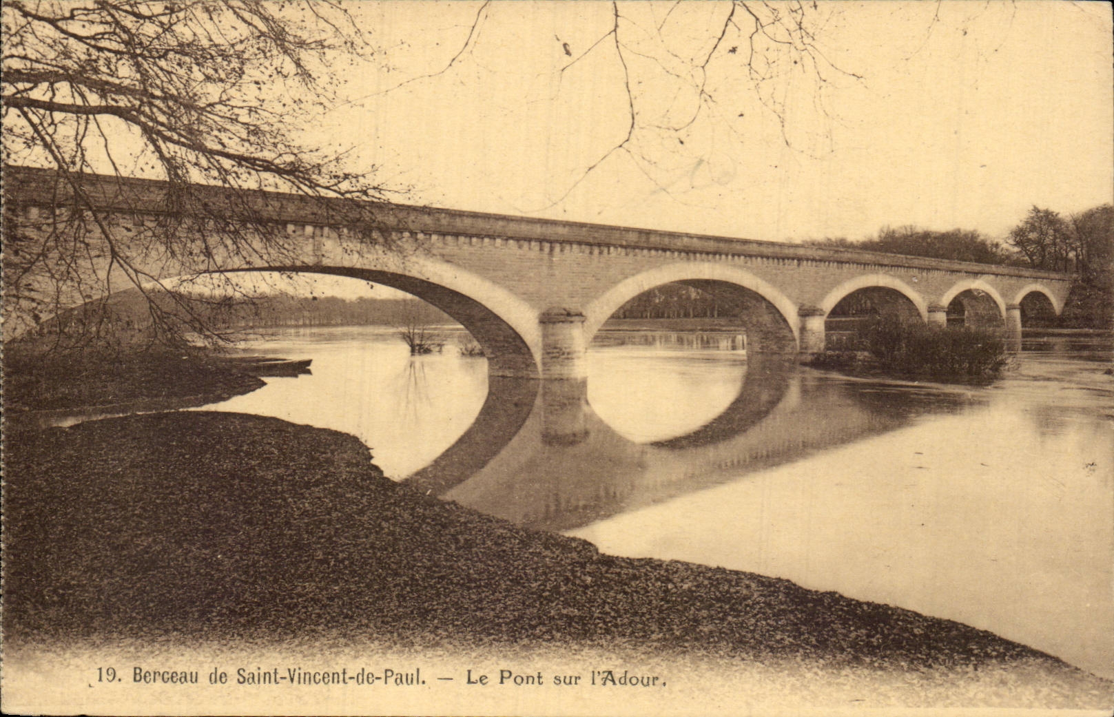 CPA Berceau de St Vincent de Paul Le pont sur l'Adour