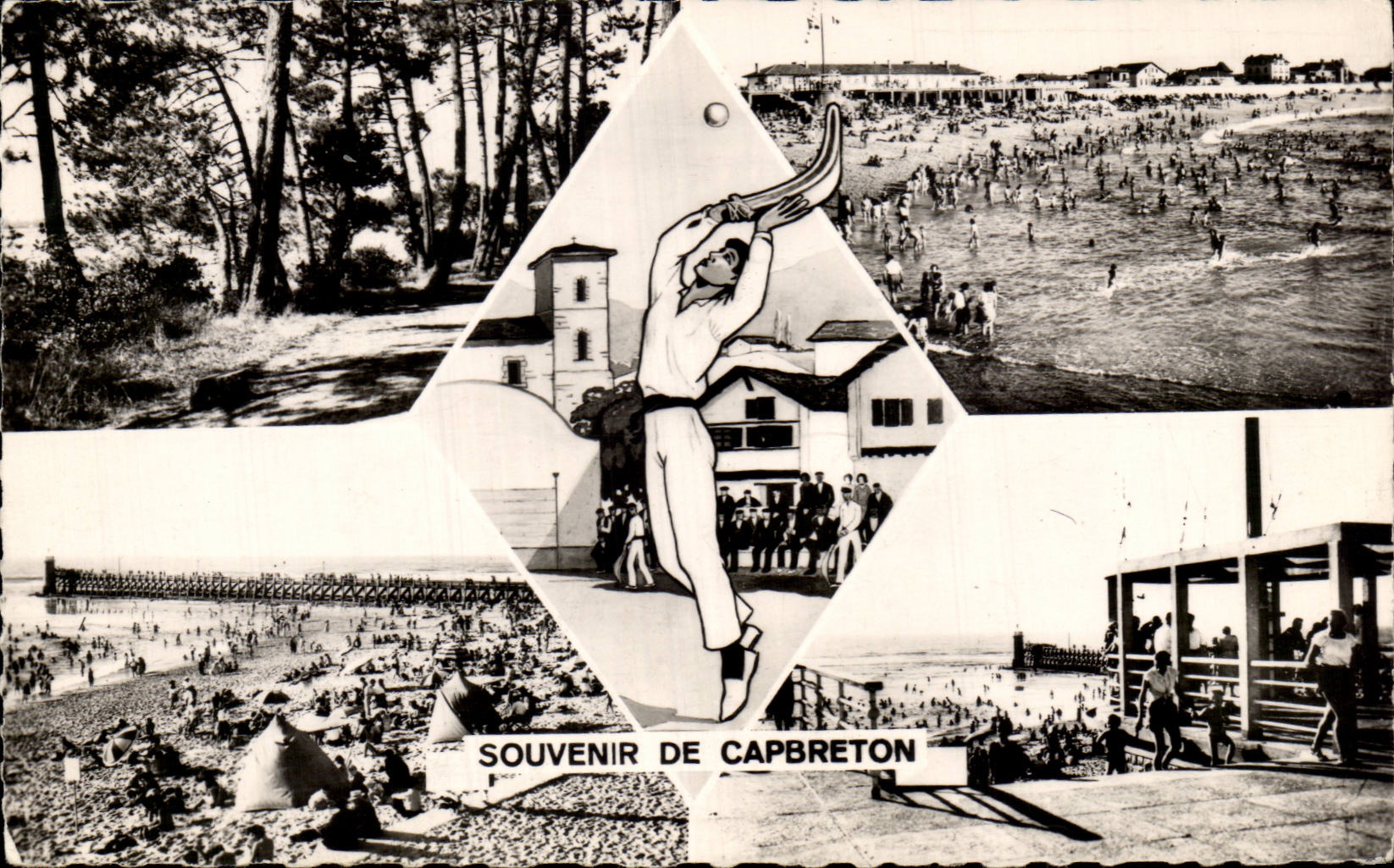 CPM Capbreton Sous bois La plage Pelotari Estacade Plage
