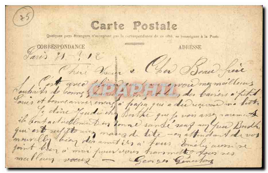 Paris CPA La Bourse — Rückseite