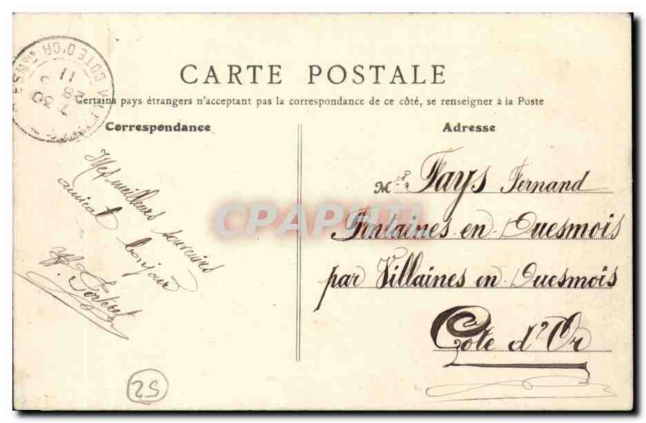 Langres CPA Cremaillere sur le pont (train) — Rückseite
