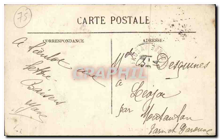 Paris CPA La rue de la Paix — Rückseite
