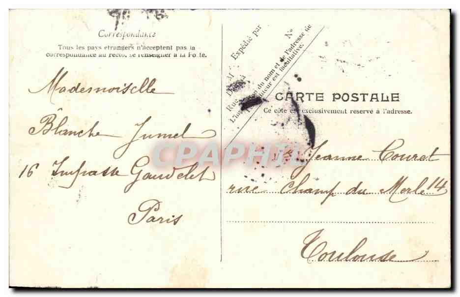 Paris CPA La bourse — Rückseite