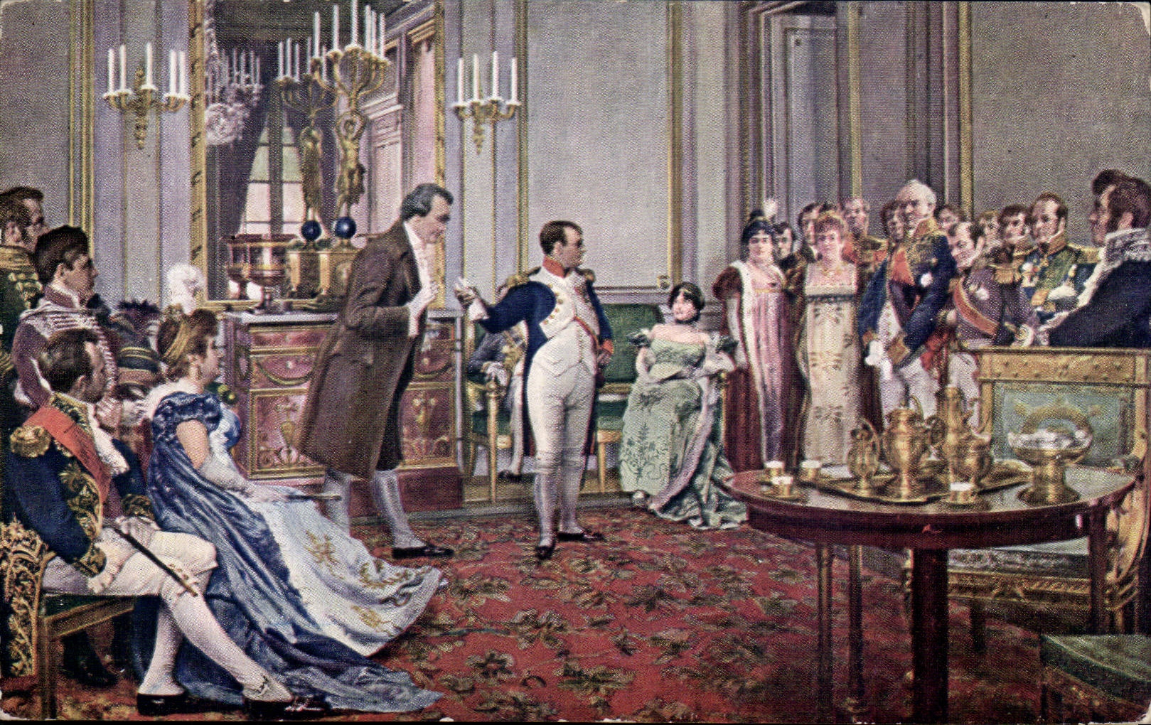 CPA Napoleon presentant le grand poete Goethe a ses generaux et disant 'Voila un homme' 