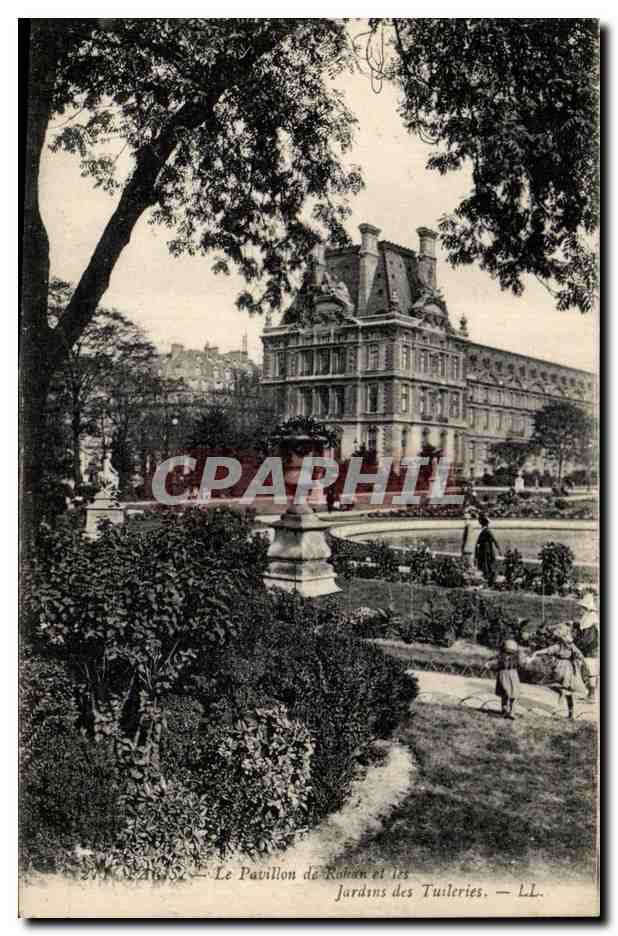 Paris CPA Le pavillon de Rohen et les jardins des Tuileries