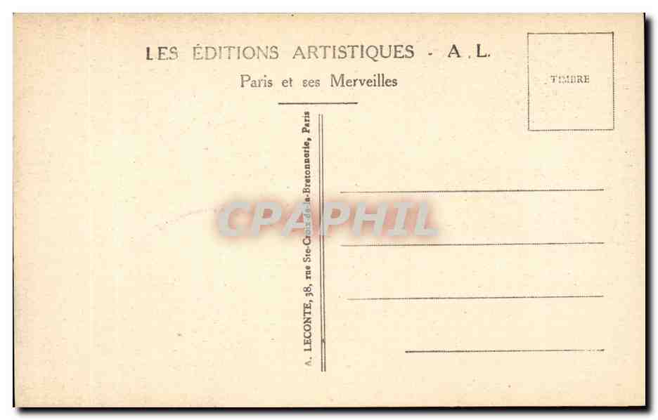 Paris CPA La Tour St Jacques  — Rückseite