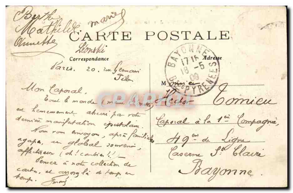 Paris CPA Jardin du Luxembourg Le Senat — Rückseite