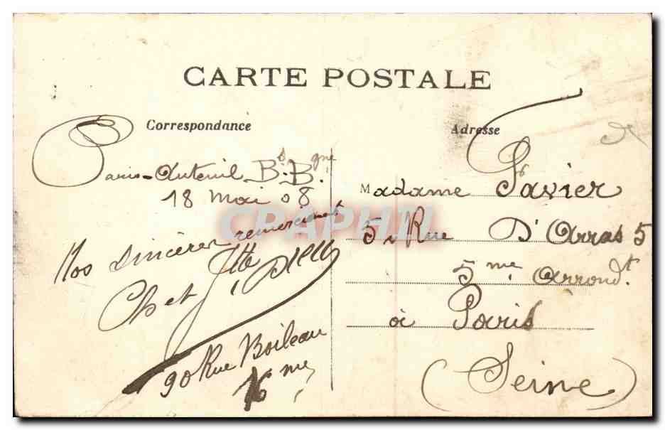 Paris CPA Bois de Boulogne Le passeur du grand lac — Rückseite