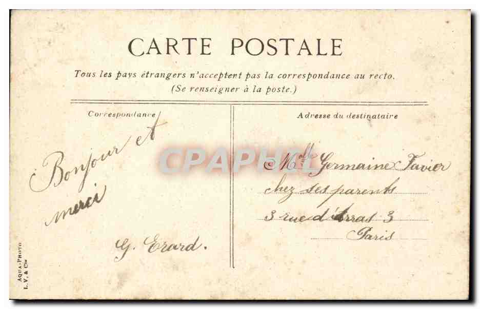 Paris CPA Bois de Boulogne Une bonne partie de canotage — Rückseite