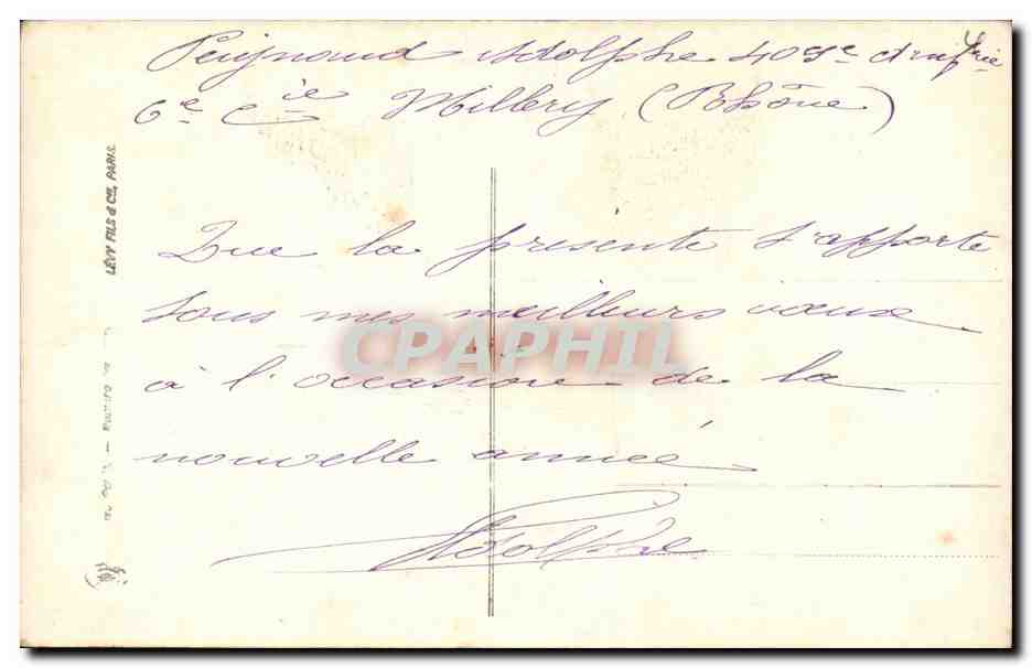 CPA Fantaisie Bonne annee (militaria) — Rückseite