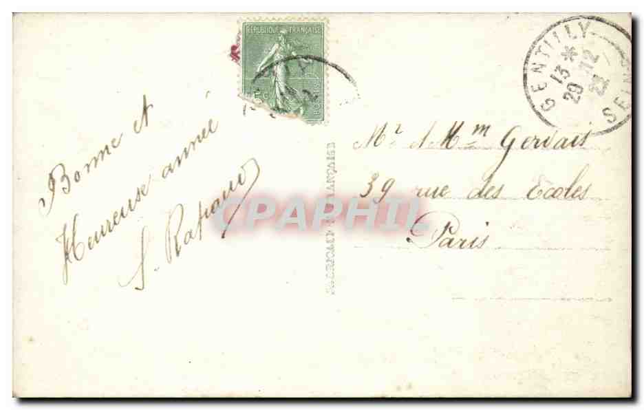 CPA Fantaisie Bonne annee Rose — Rückseite