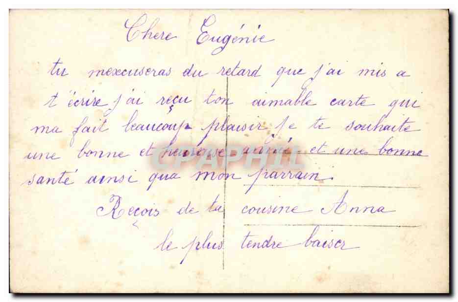 CPA Fantaisie Bonne annee Femme — Rückseite