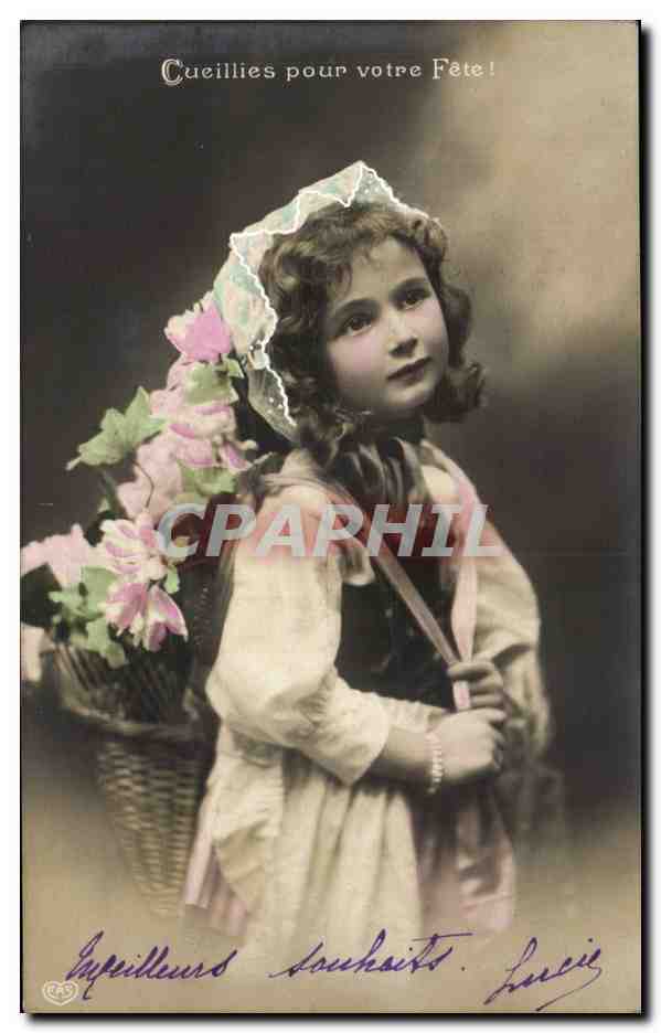 CPA Fantaisie Enfant Cueillies pour votre fete !
