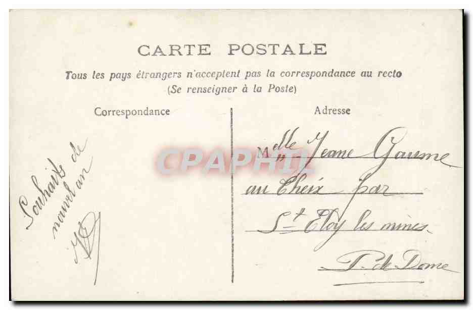 CPA Fantaisie Bonne annee — Verso