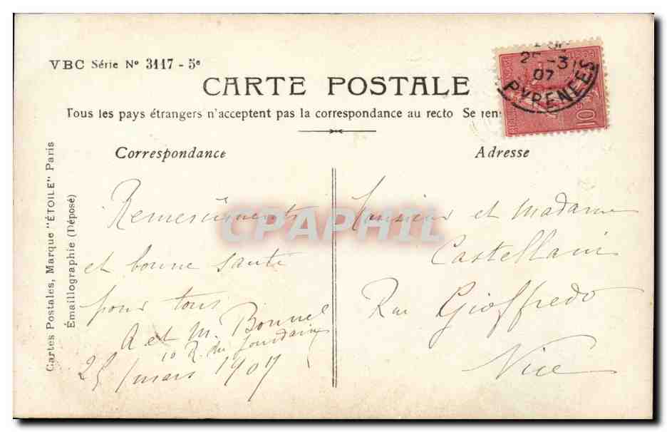 Joven mujer con canasto de huevos coloridos — editor ÉTOILE, serie VBC n°3417 — Reverso