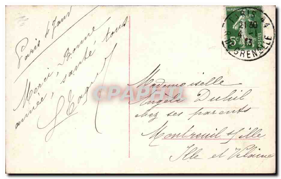 Giovane donna con mantello e cappello con pompon — Buon Anno 1955/56 — editore sconosciuto, n° 4155/56 — Verso