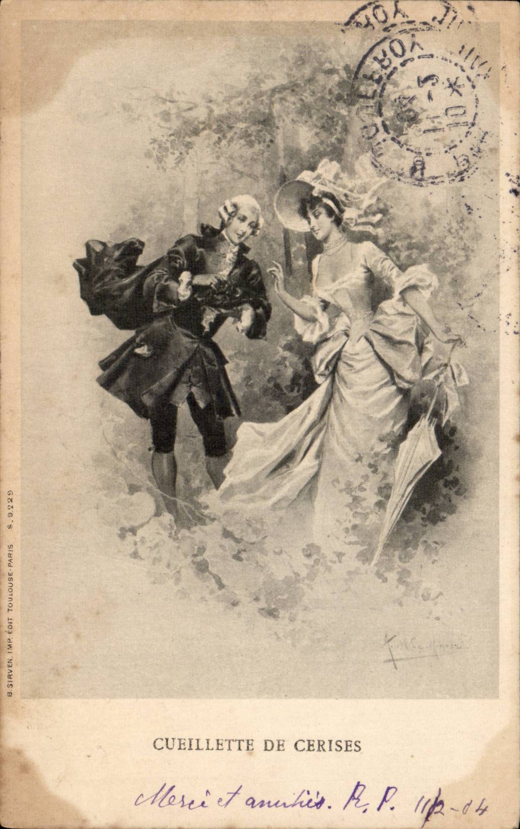 CPA Fantaisie Femme Cueillette de Cerises