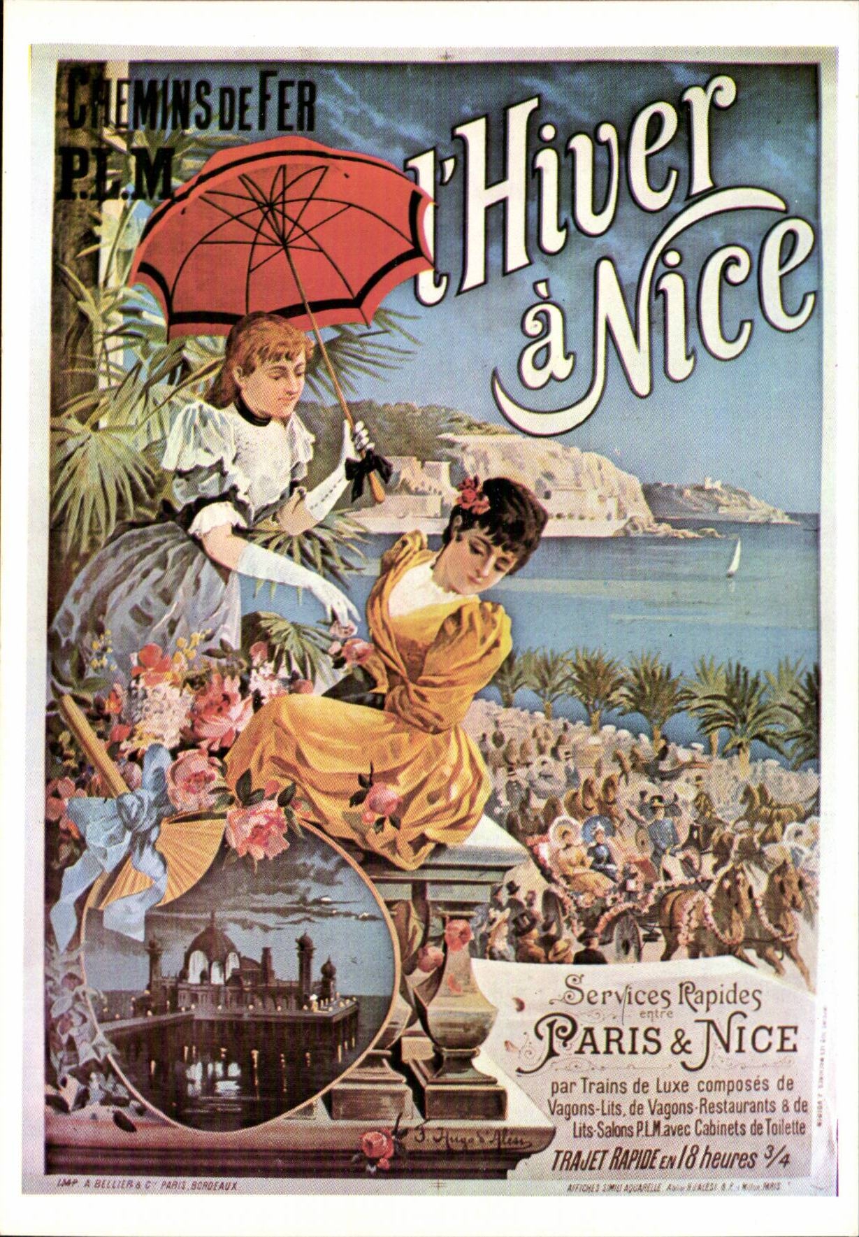 CPM Affiche Chemins de fer L'hiver a Nice Paris Nice