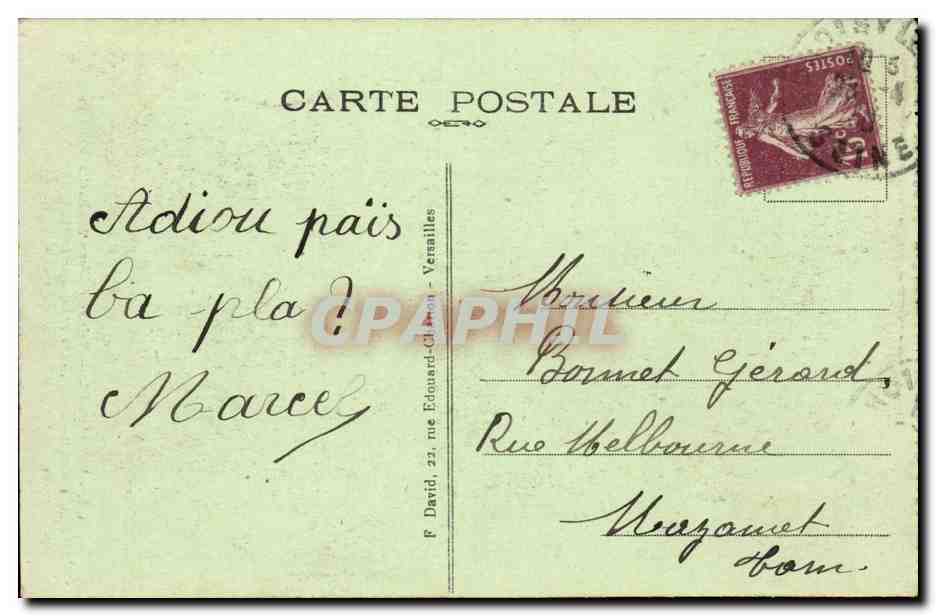Versailles CPA Voiture du sacre de Charles X  — Verso