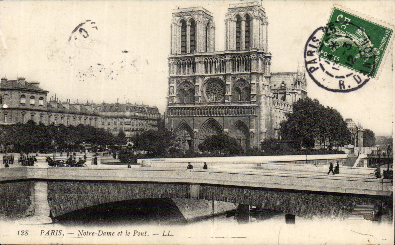 Paris CPA Notre Dame et le pont