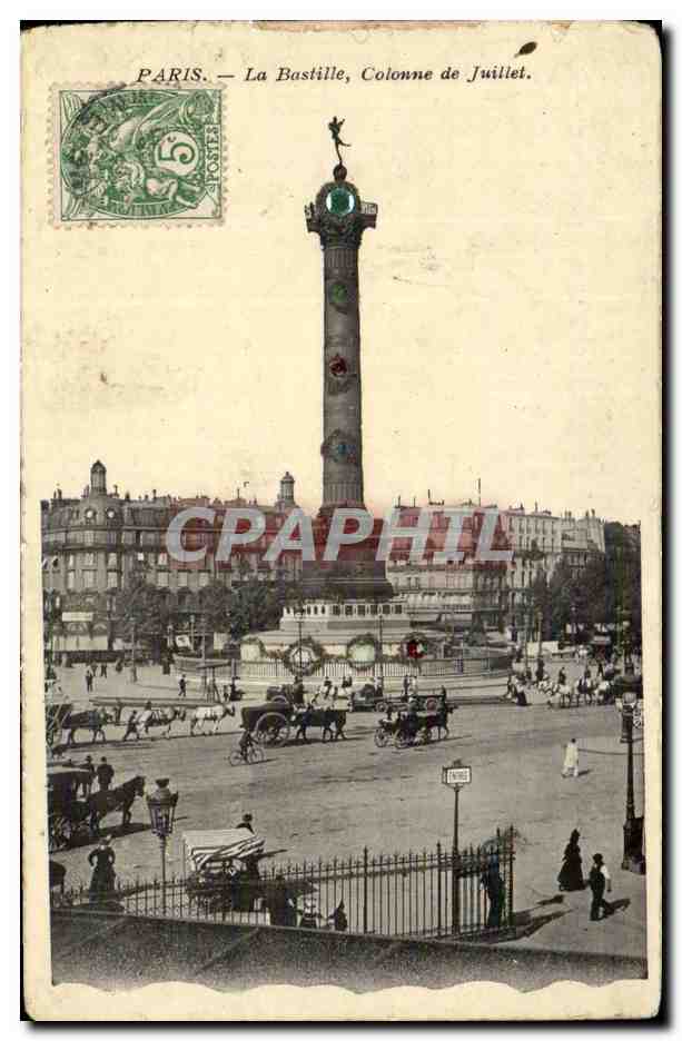 Paris CPA La bastille colonne de juillet